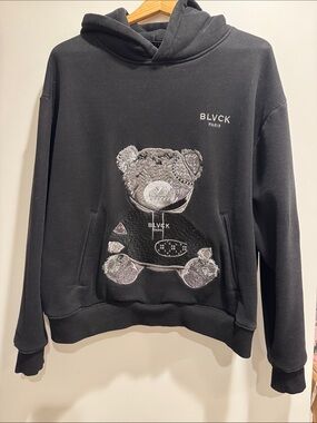 BLVCK Paris Teddy Graphic Hoodie XS Oversized